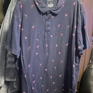 Apt. 9 Men's Dark Blue Flamingo Polo